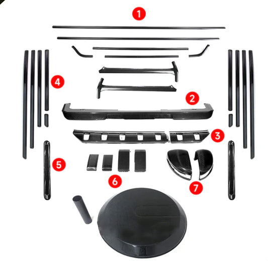 Dry carbon fiber exterior trim kits for Mercedes Benz G-Class W465 G63 AMG 2024+