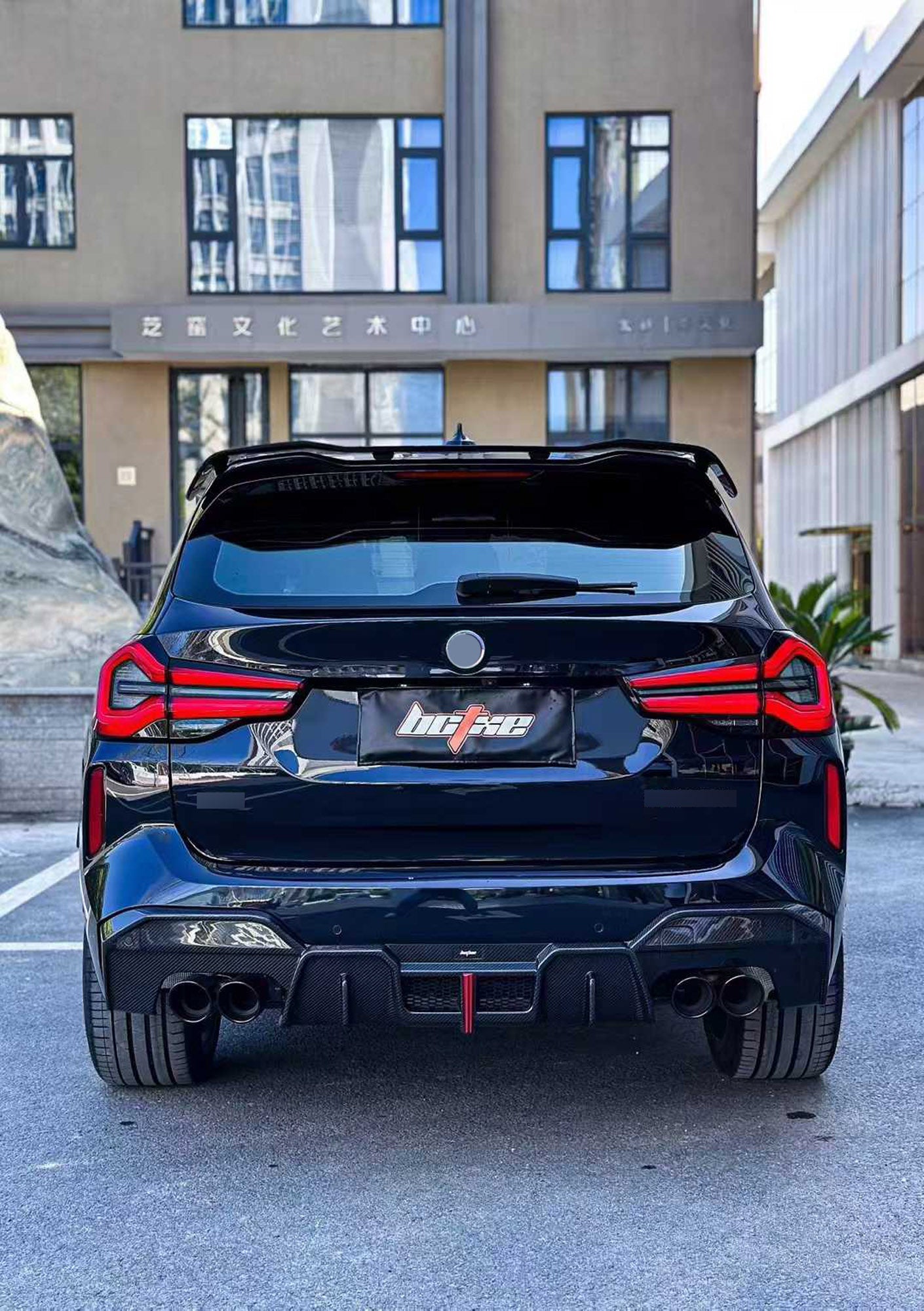 Authentic BCTXE carbon diffuser with exhaust tips for BMW X3 G01 M40i 2022-2024