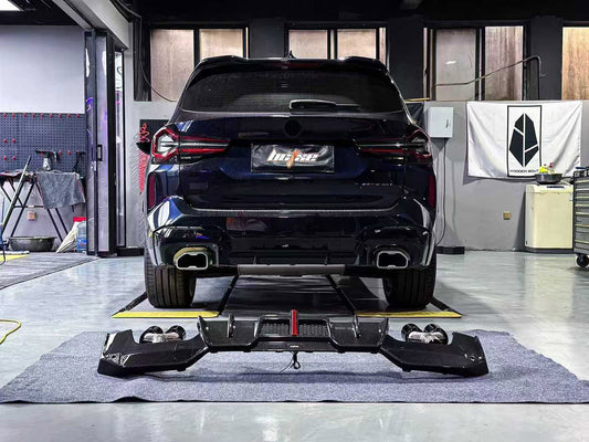 Authentic BCTXE carbon diffuser with exhaust tips for BMW X3 G01 M40i 2022-2024