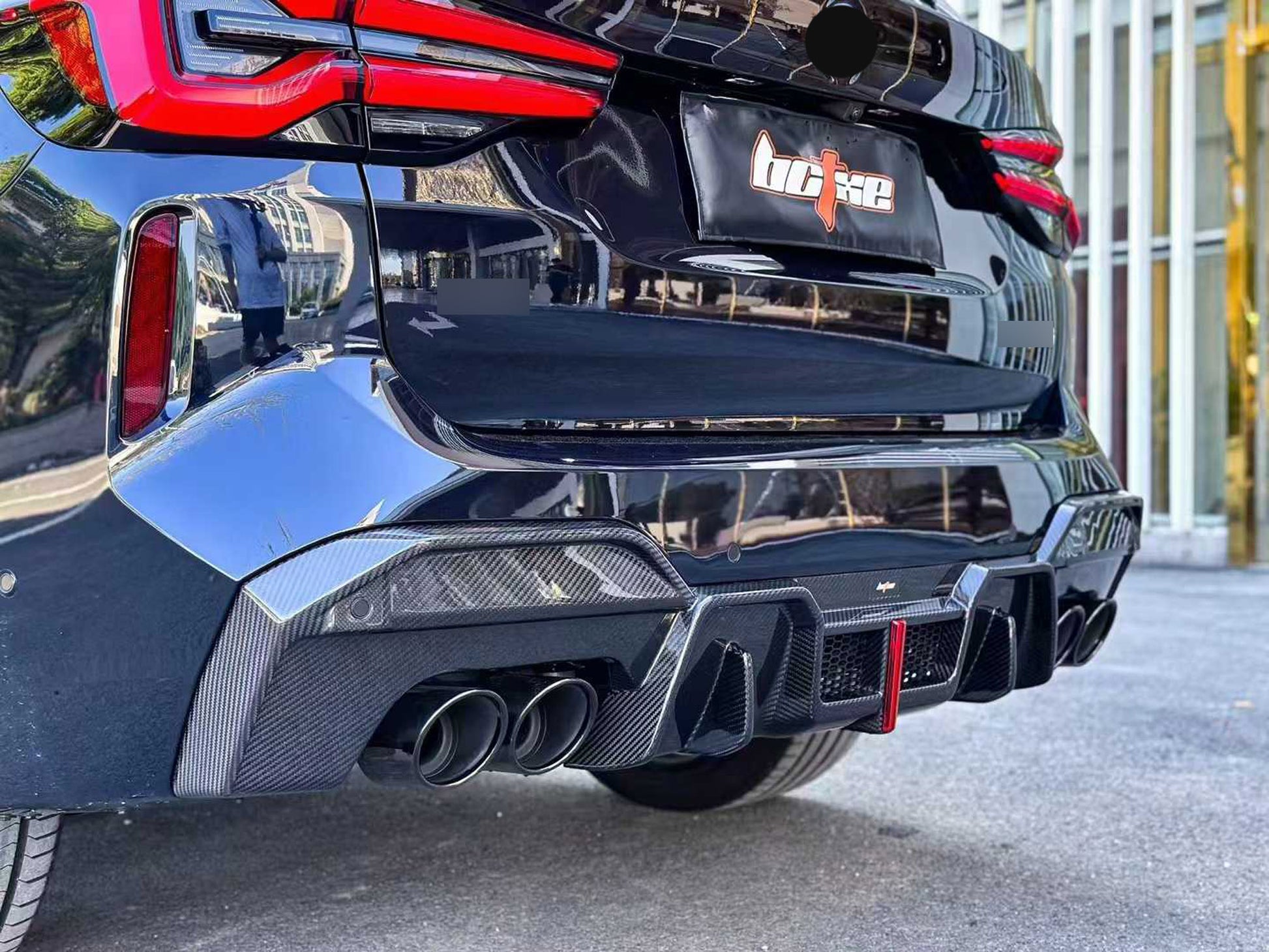 Authentic BCTXE carbon diffuser with exhaust tips for BMW X3 G01 M40i 2022-2024