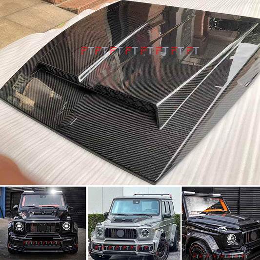 BRS Dry carbon fiber hood scoop for Mercedes Benz G Class W463A W464 G63 G550 AMG 2019 - 2023