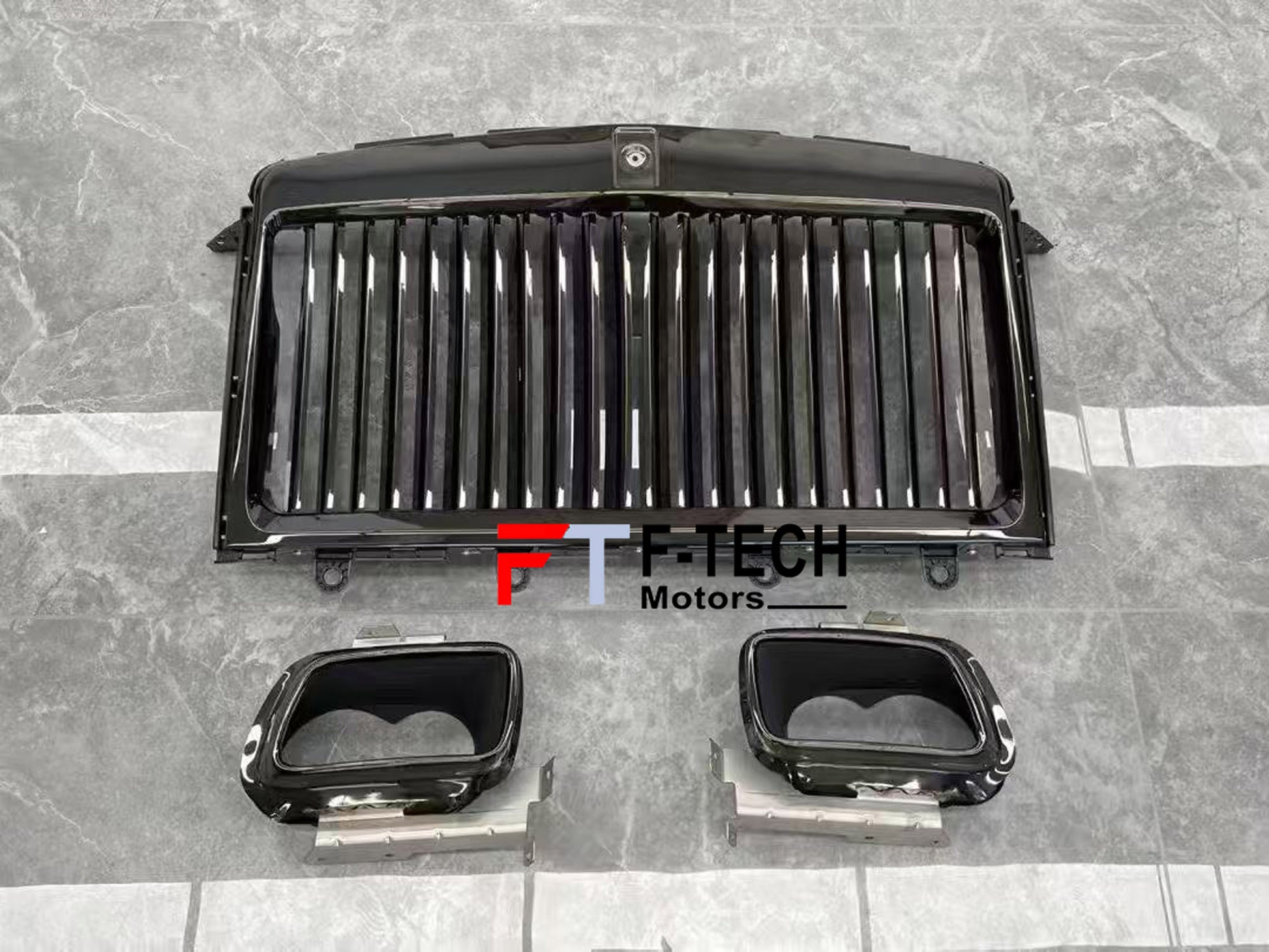 Front Grille Exhaust Tips for Rolls Royce Cullinan 2018 - 2025 Black Badge