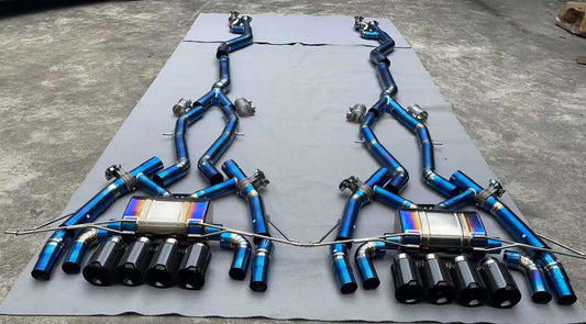 Burned titanium F Tech Performance exhaust system catback fit BMW M3 G80 M4 G82 2020 - 2024 Present 3.0L