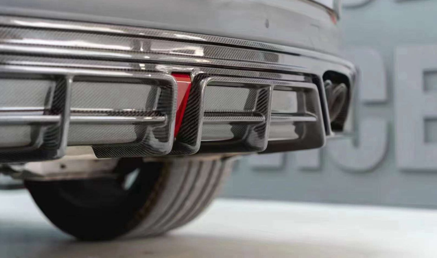 Carbon Fiber Body Kit For Porsche Cayenne 9Y0 2018 - 2023 Front Lip | Side Skirts | Rear Diffuser | Decklid Spoiler