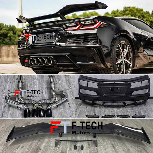Rear Bumper Spoiler Wing Exhaust System Z06 Style For Chevrolet Camaro C8 2020+