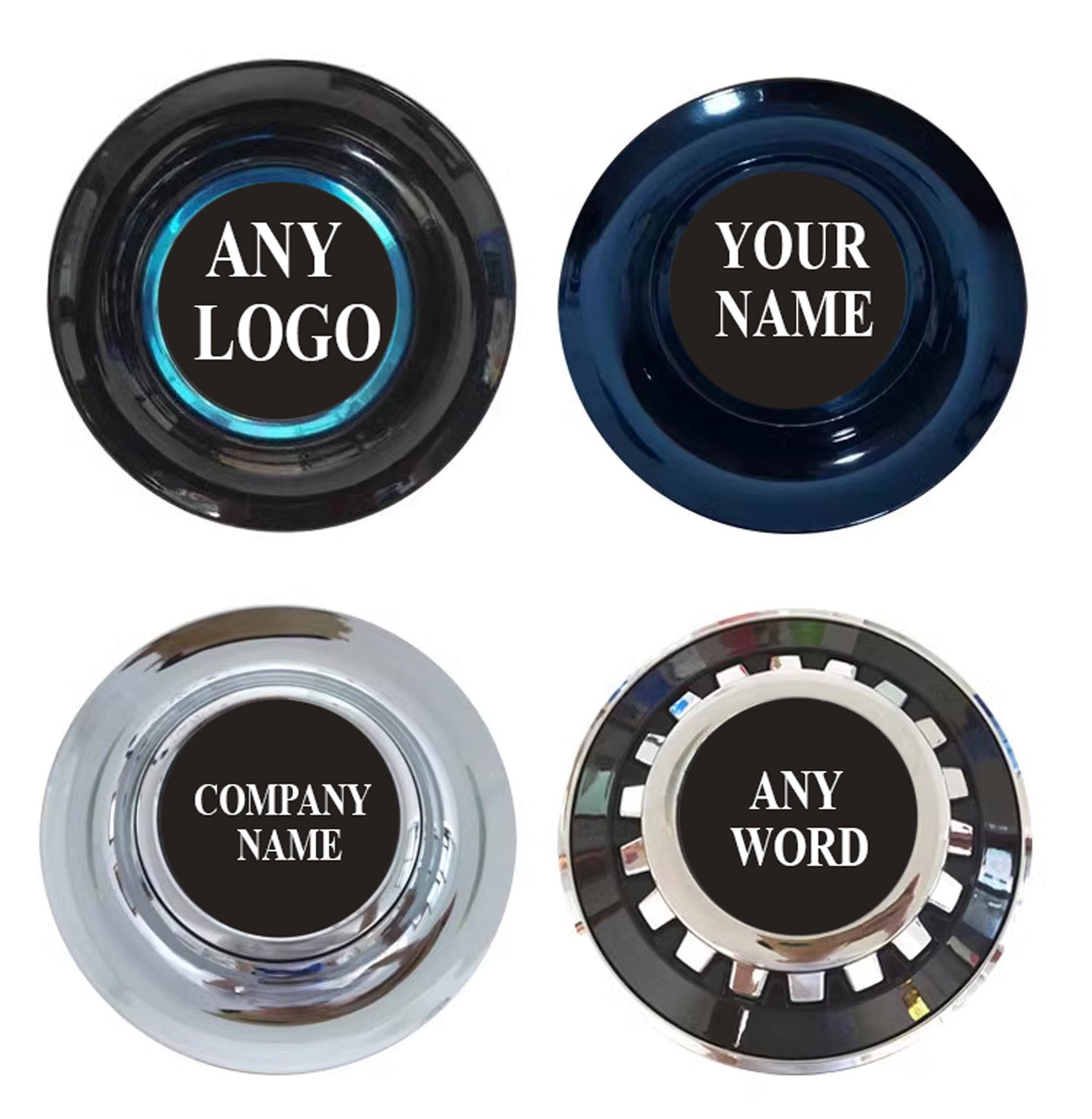 Custom Plastic Floating Center Caps for Mercedes Benz Rolls Royce Range Rover Bentley Lexus BMW