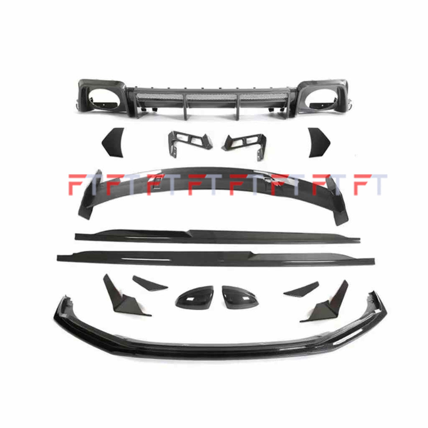 Dry carbon fiber body kit for Audi R8 4S 2019 - 2025 Front Lip Side Skirts Rear Diffuser Spoiler