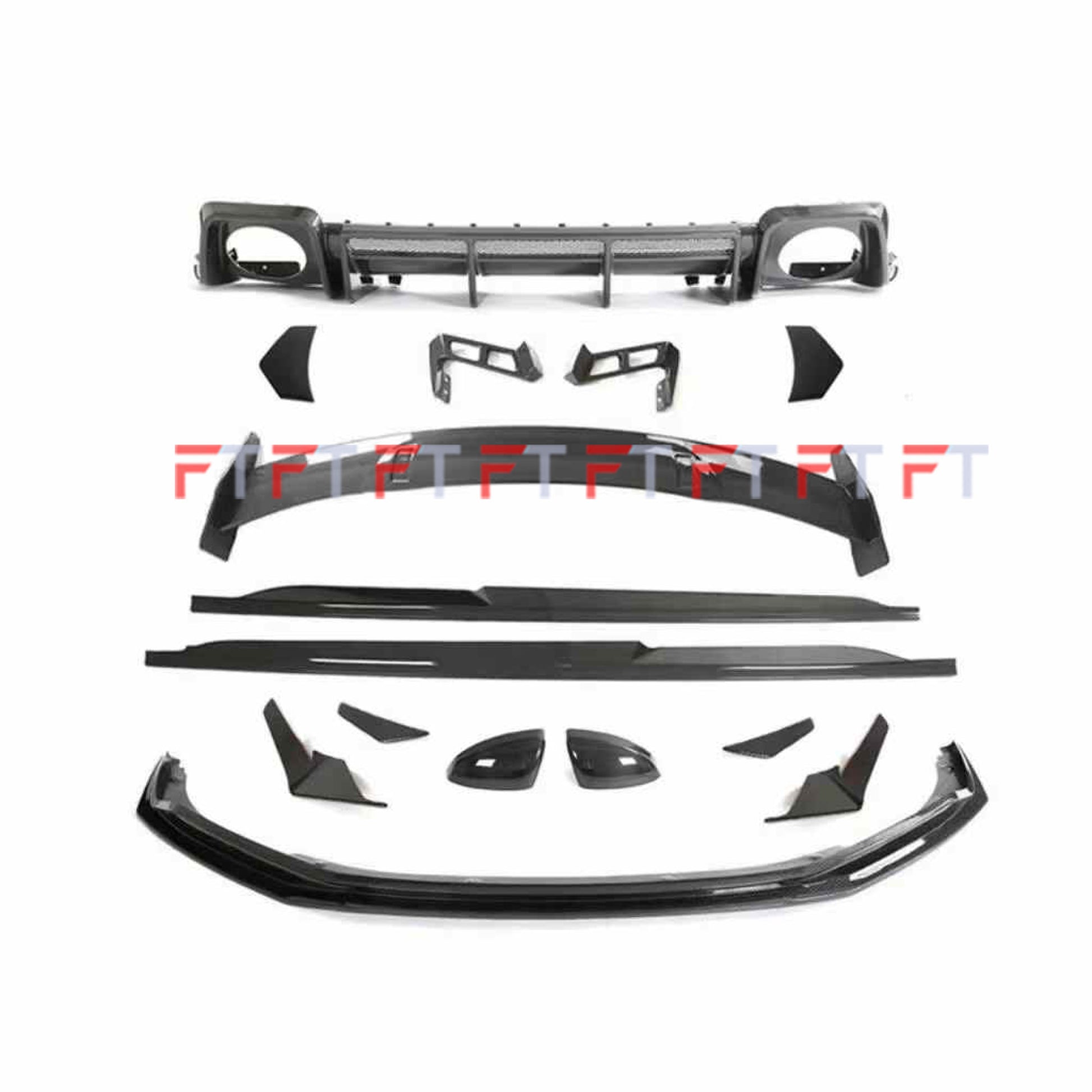 Dry carbon fiber body kit for Audi R8 4S 2019 - 2025 Front Lip Side Skirts Rear Diffuser Spoiler