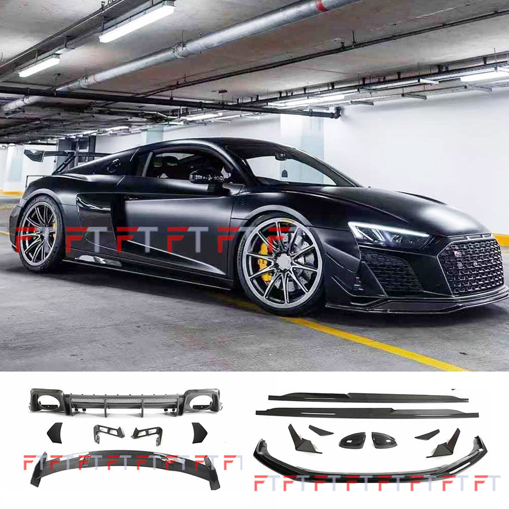 Dry carbon fiber body kit for Audi R8 4S 2019 - 2025 Front Lip Side Skirts Rear Diffuser Spoiler