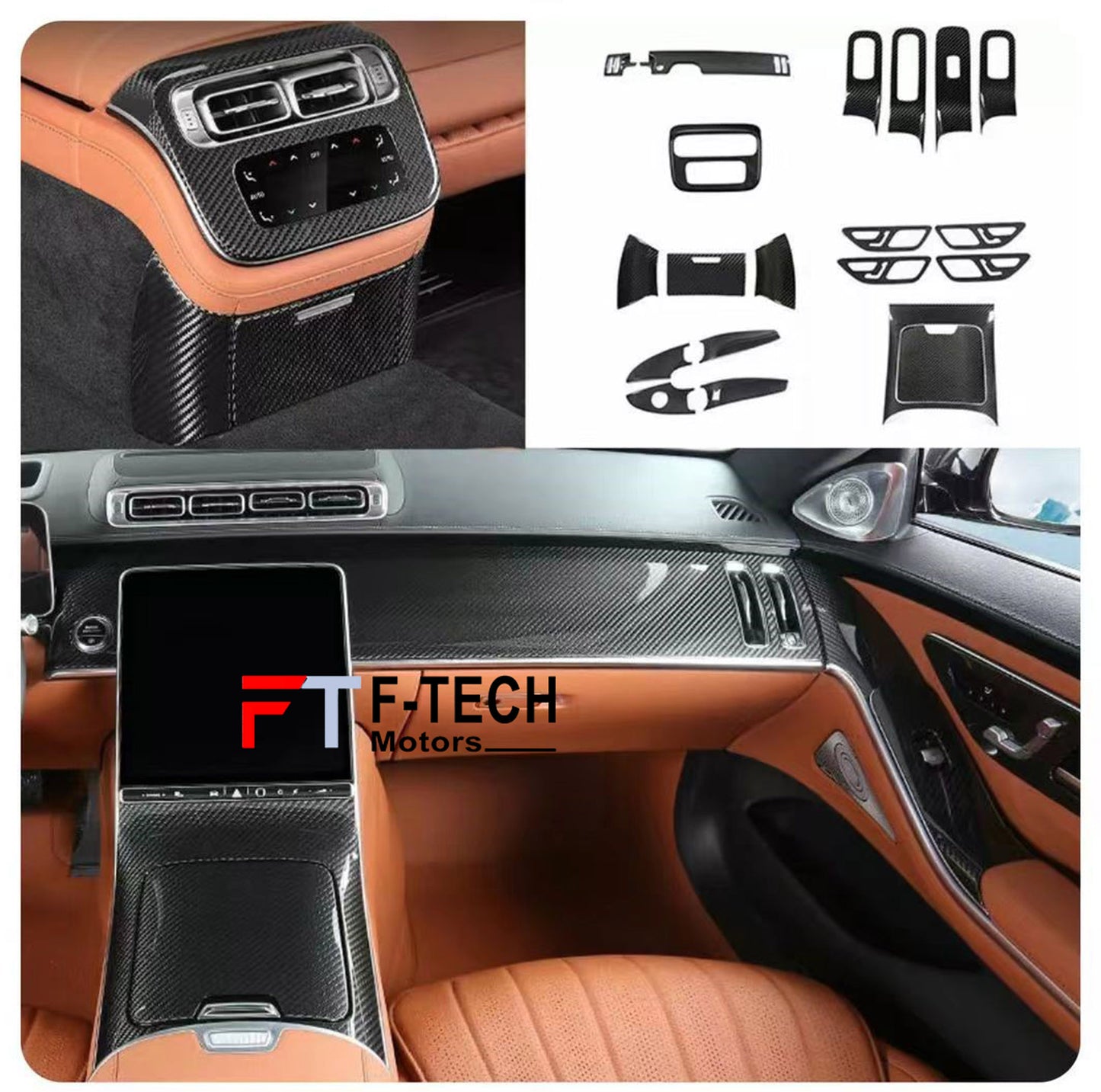 Dry Carbon Interior Trim Kit for Mercedes Benz S Class W223 AMG S450 S480 S500 S580 S63 AMG 2021+