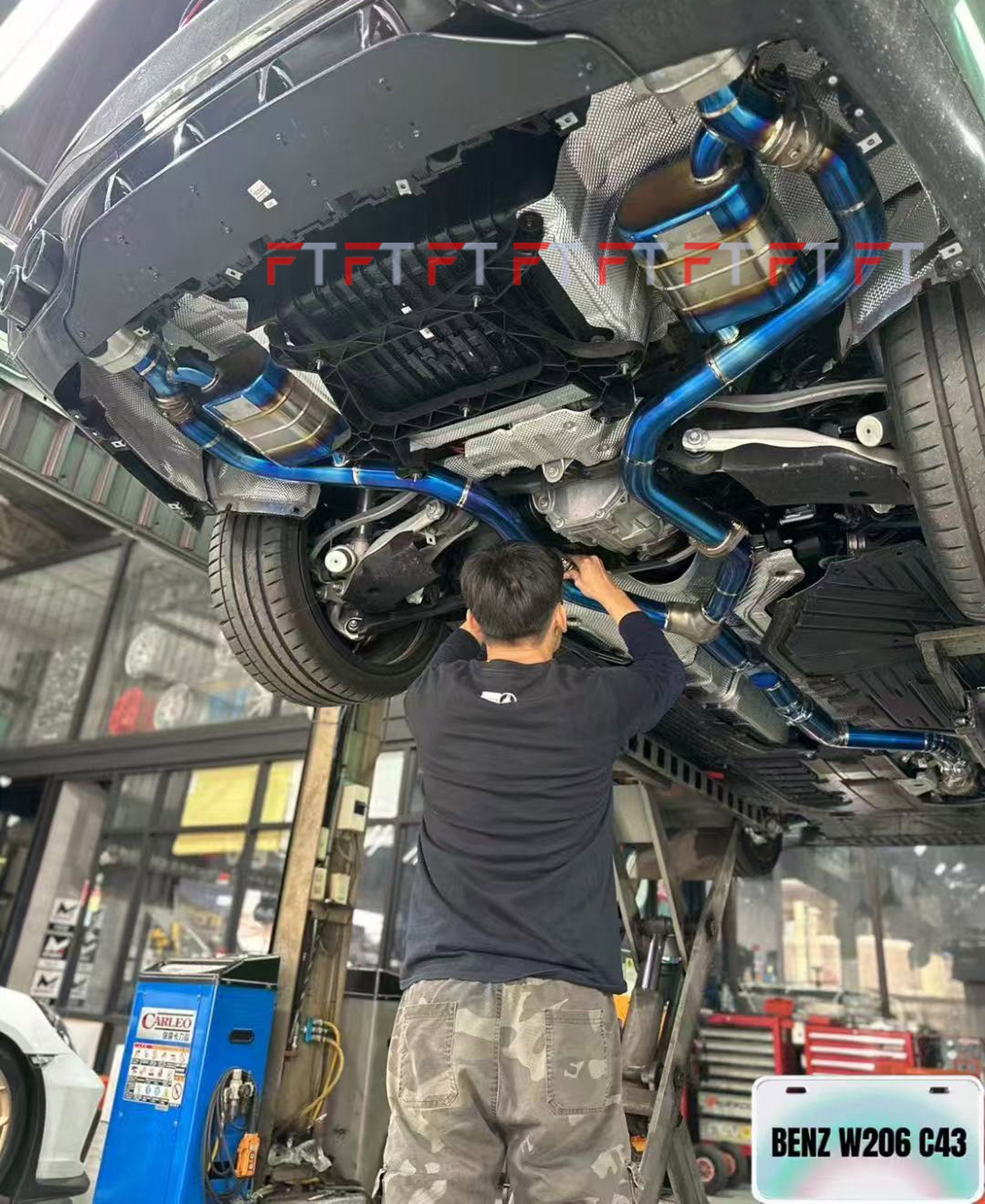 F-Tech Motors titanium exhaust system for Mercedes Benz C-Class AMG C43 2022 - 2025 2L