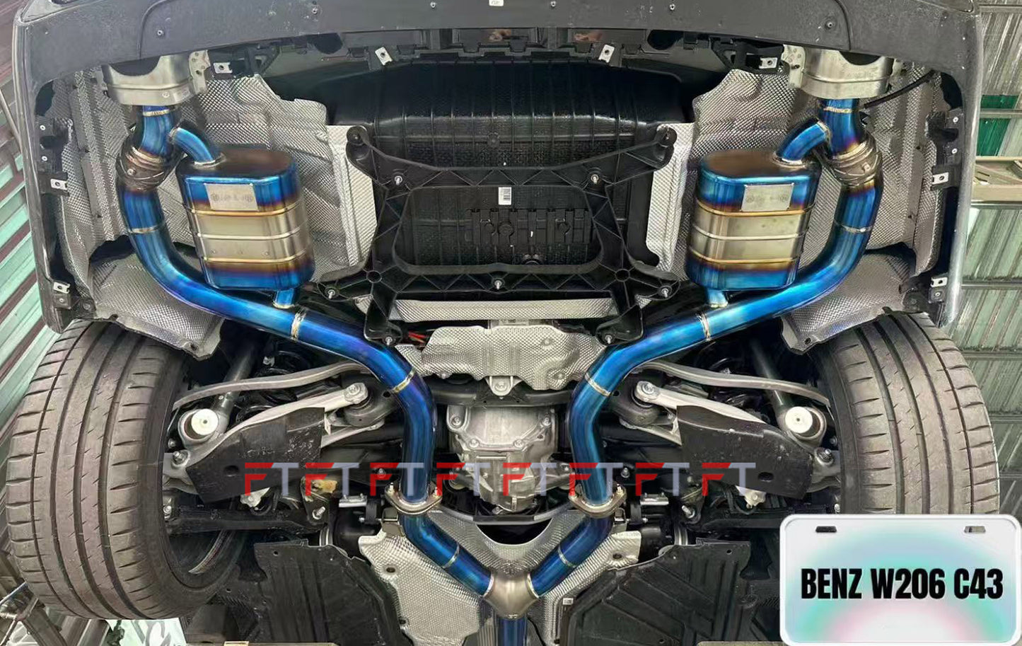 F-Tech Motors titanium exhaust system for Mercedes Benz C-Class AMG C43 2022 - 2025 2L