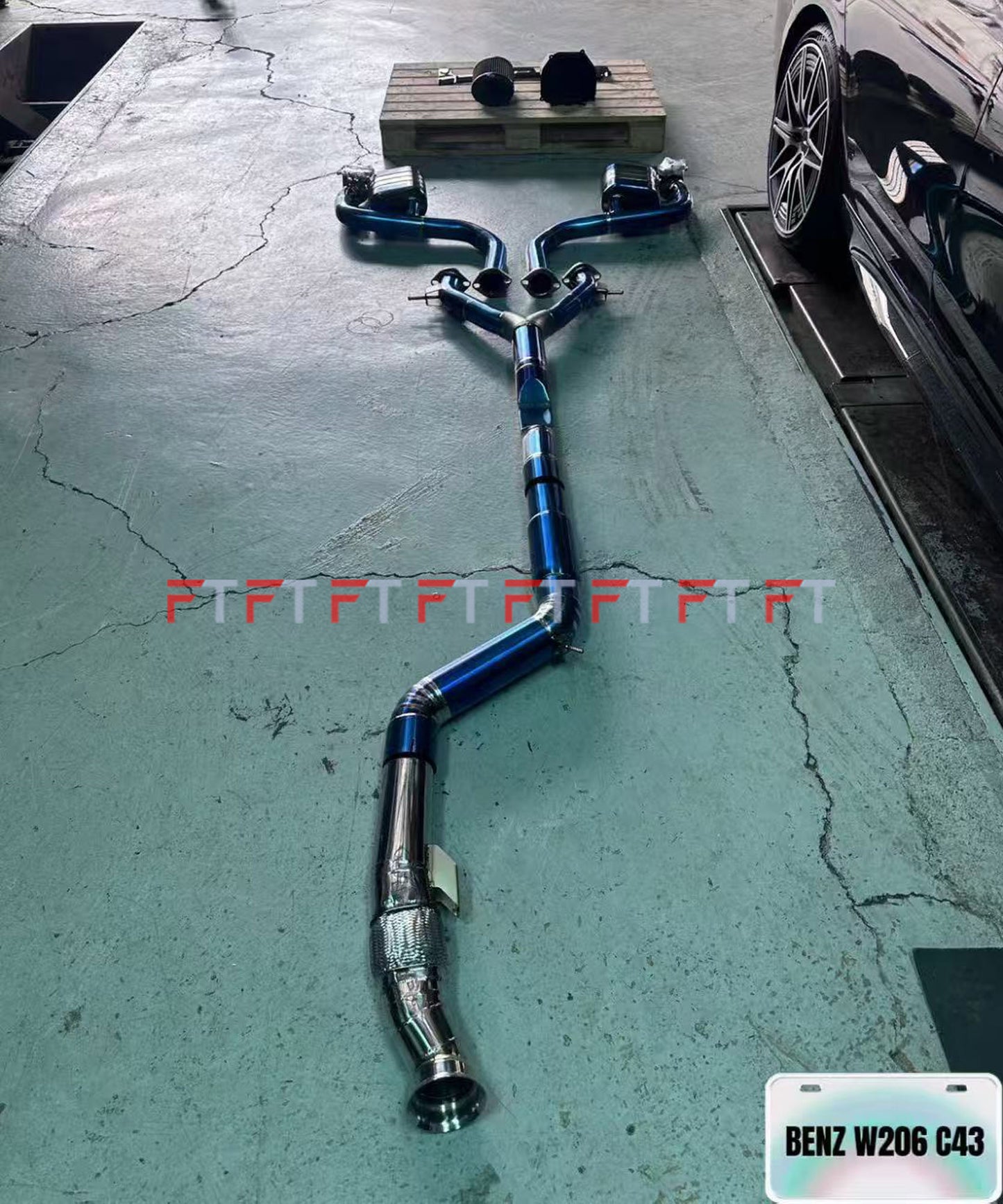 F-Tech Motors titanium exhaust system for Mercedes Benz C-Class AMG C43 2022 - 2025 2L