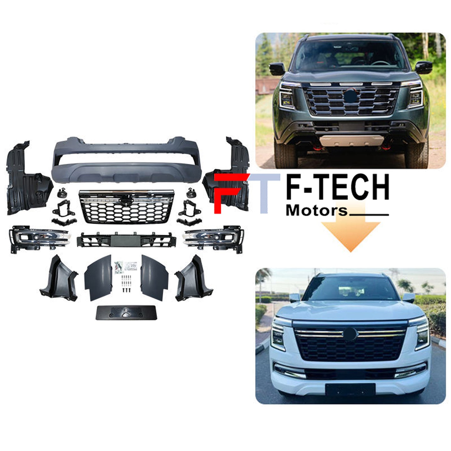 For Nissan Patrol 2025 Y63 XE SE Low To High Version Body Kit Front Bumper