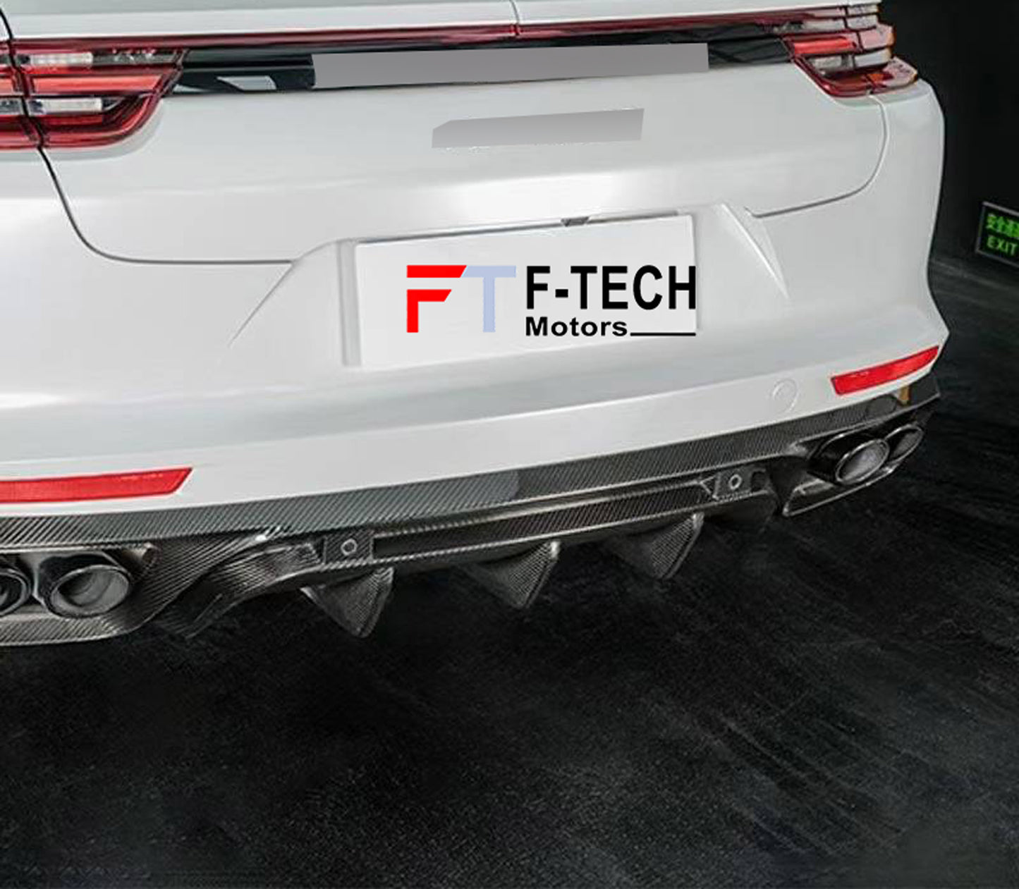 Dry Carbon Fiber Rear Difufser For Porsche Panamera 971 2017 - 2023 KDA Style