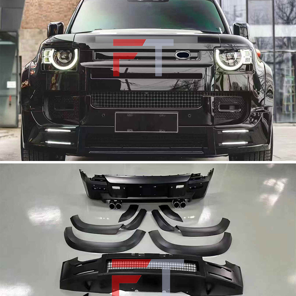 Wide body kit for Land Rover Defender L663 110 2020+ Front Lip Rear Diffuser Fender Flares LM-style