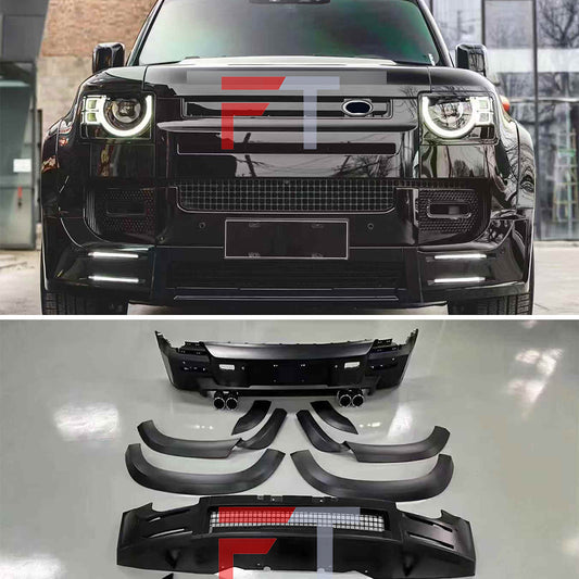 Wide body kit for Land Rover Defender L663 110 2020+ Front Lip Rear Diffuser Fender Flares LM-style