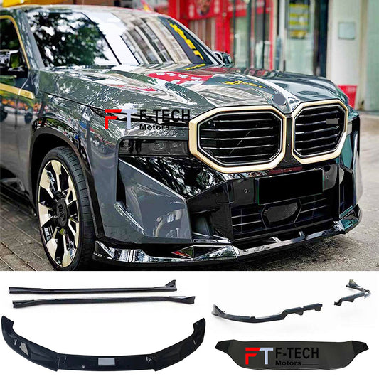 Gloss Black Soft Kit for BMW XM G09 2023+ Front Lip Side Skirts Rear Diffuser Rear Roof Spoiler Maxton