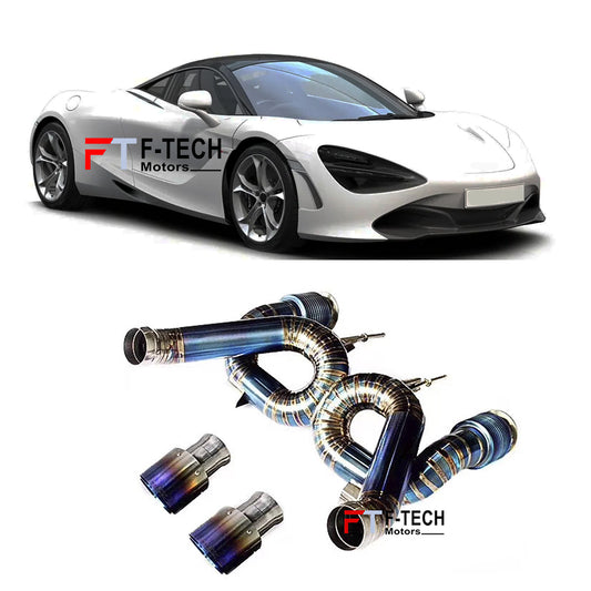 F Tech Motors X Pipe Titanium Catback Exhaust System for McLaren 720S 2017 - 2023 4L