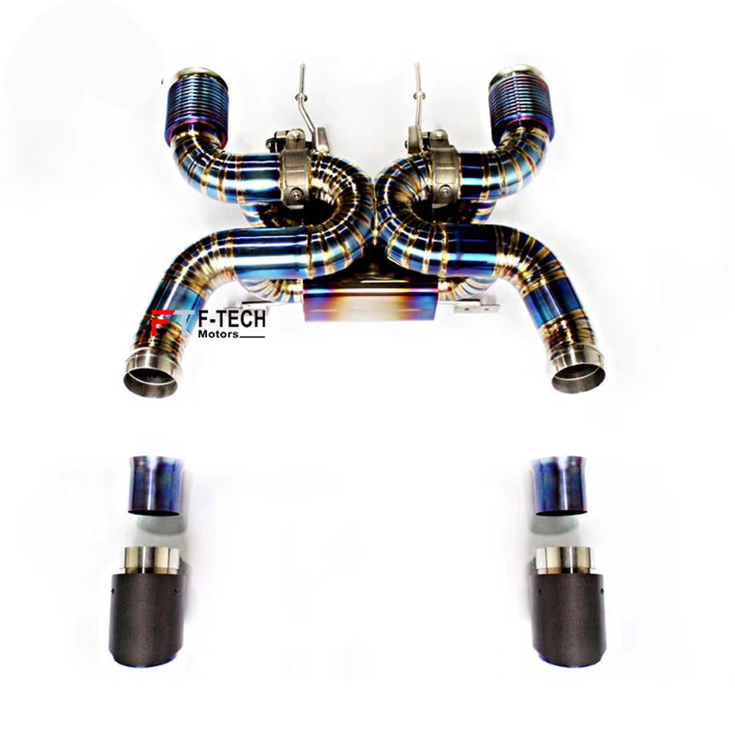 F Tech Motors X Pipe Titanium Catback Exhaust System for McLaren 720S 2017 - 2023 4L