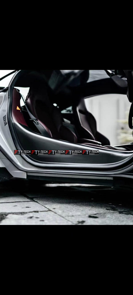 Gloss Dry Carbon Fiber Side Door Sills For McLaren GT 2019 - 2023