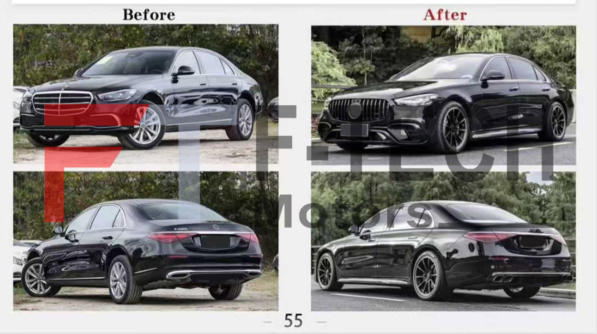 S63 AMG Style Conversion Body Kit For Mercedes Benz S Class W223 2021 - 2025
