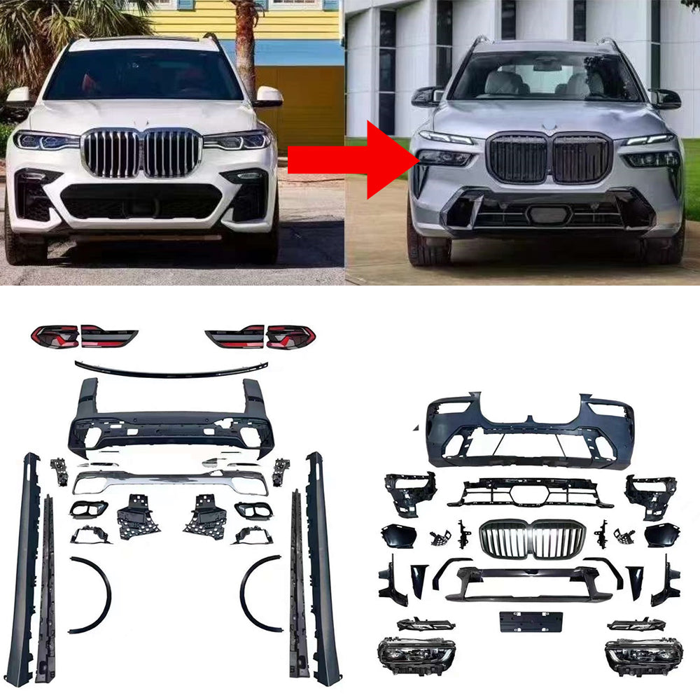 OLD BMW X7 G07 2018-2022 Convert Upgrade Body Kit Into NEW BMW X7 G07 LCI 2023+