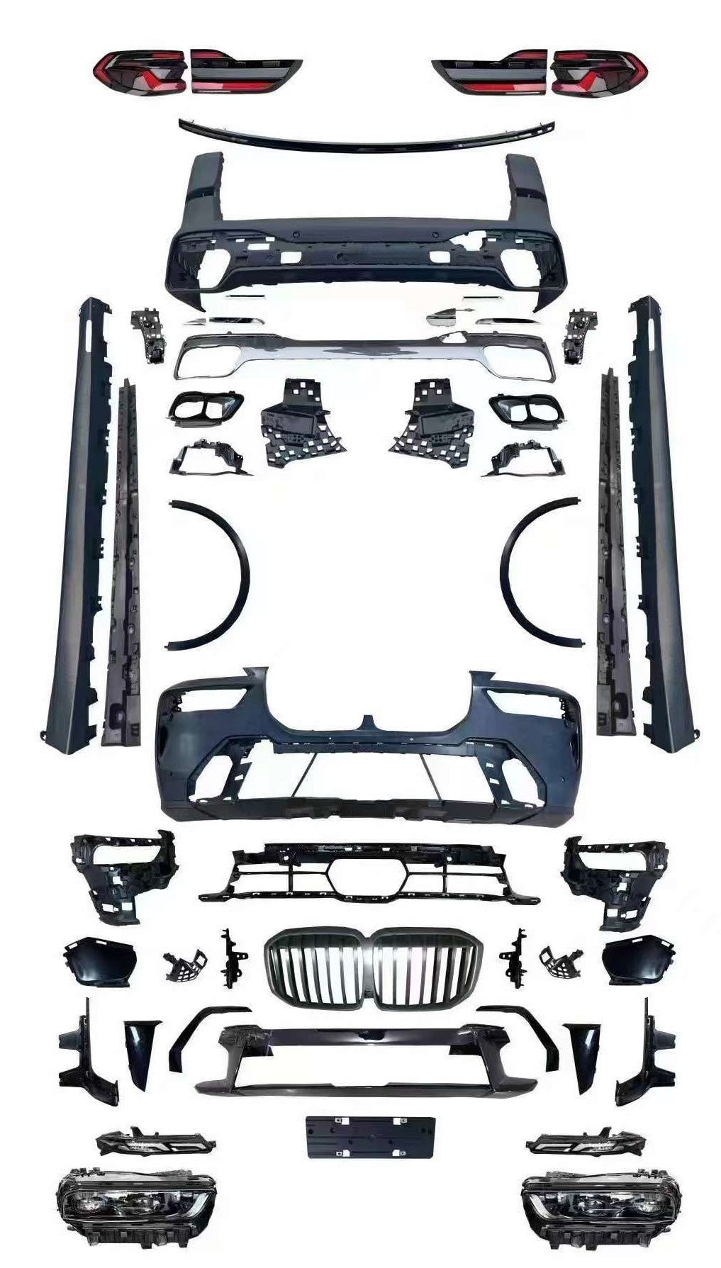 OLD BMW X7 G07 2018-2022 Convert Upgrade Body Kit Into NEW BMW X7 G07 LCI 2023+