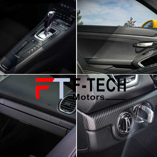 Matte Carbon Interior Trim Kit For Porsche 718 Cayman Boxster 982 2016 - 2025