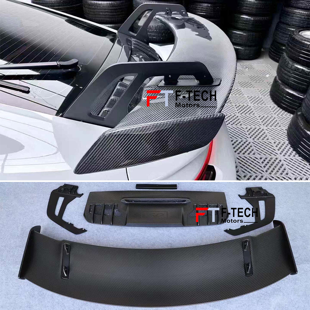 GT3 Style Dry Carbon Fiber Rear Wing Spoiler For Porsche 911 992 Carrera 4 S 2019 - 2024