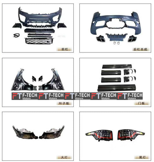 For Range Rover Sport L494 2014 - 2017 Upgrade To 2018 - 2022 SVR Style Body Kit