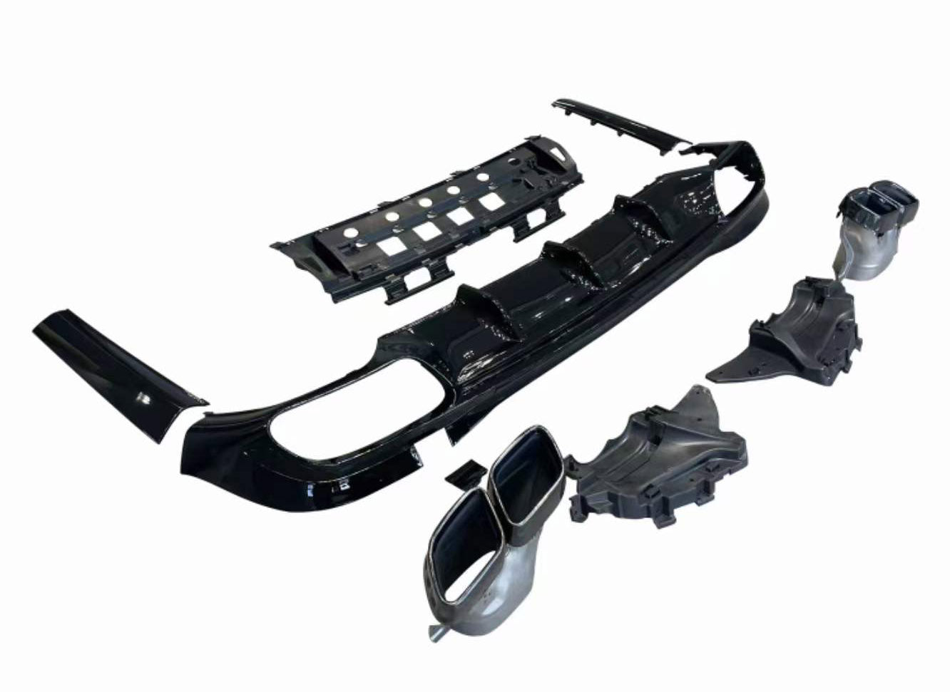 Rear Splitter S63 AMG Style with Tips fits Mercedes Benz S-Class W223 2021 Present AMG Line
