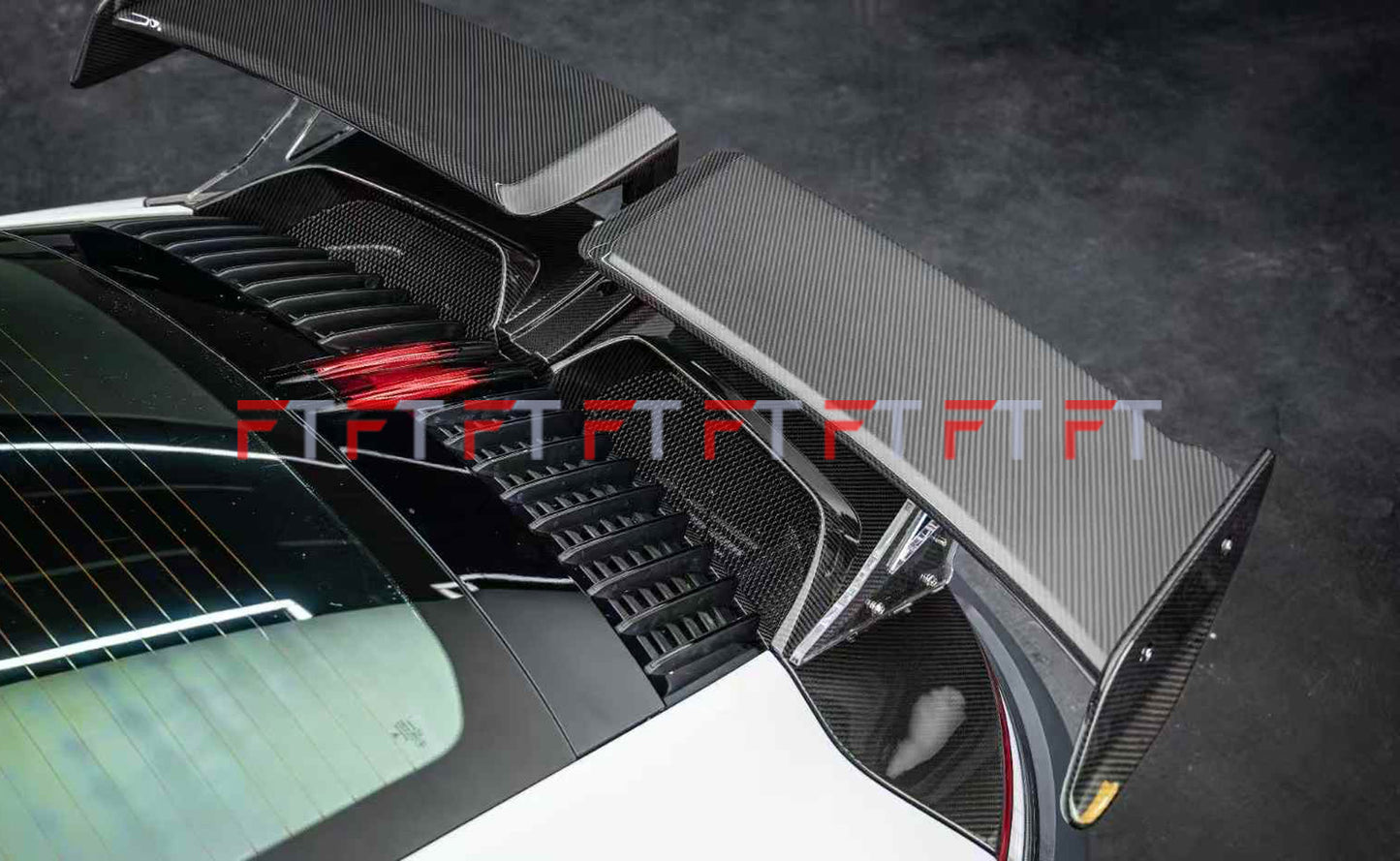 carbon TKT fiber rear wing spoiler for Porsche 911 992 Carrera 4 S 2019 - 2024