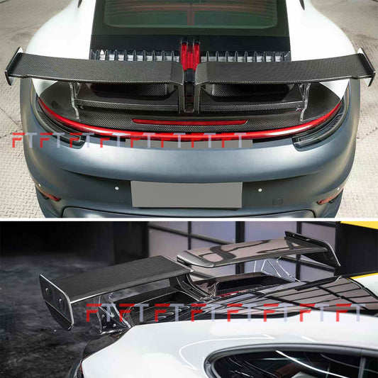 Carbon fiber rear wing spoiler for Porsche 911 992 Carrera 4 S 2019 - 2024 TKT