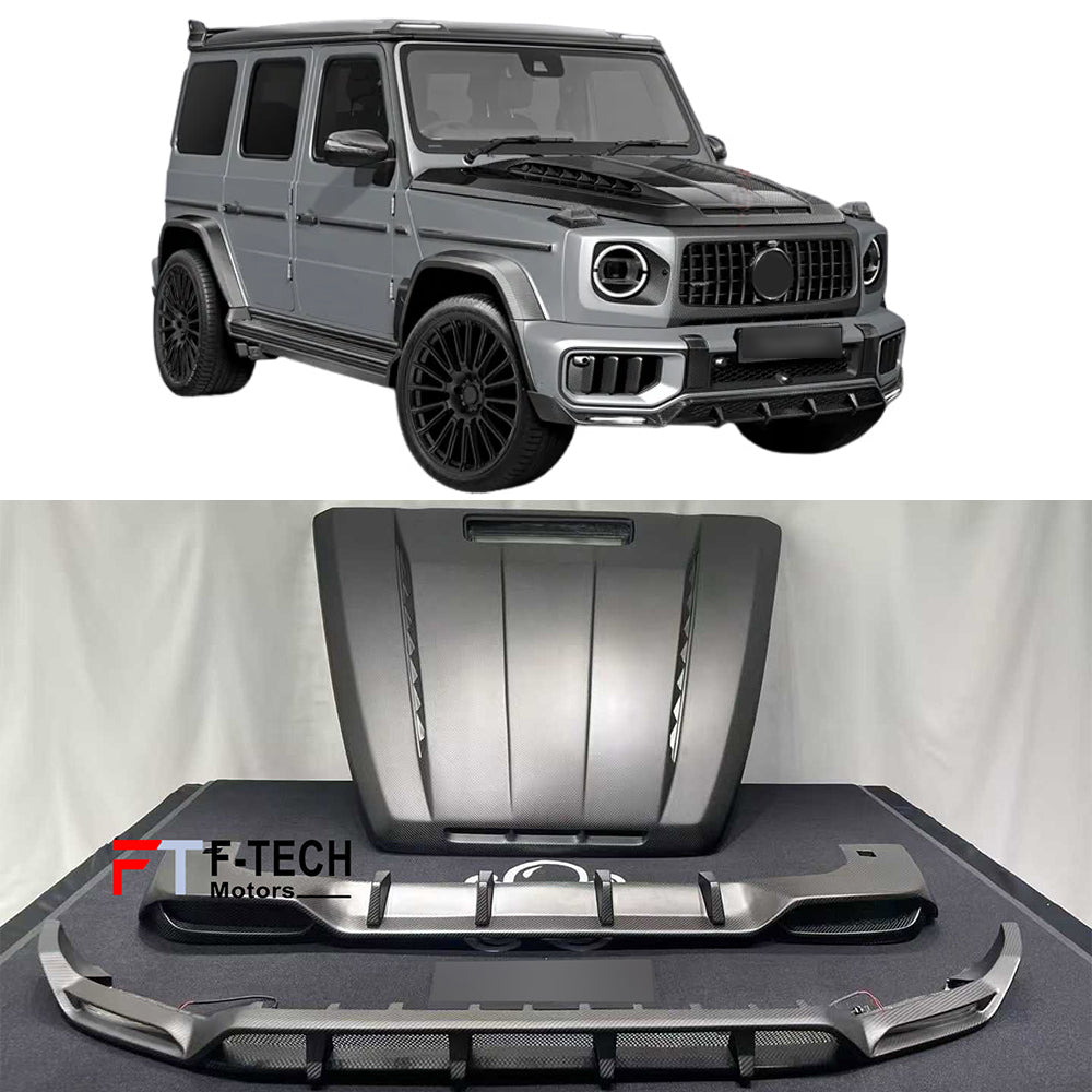 Dry Carbon Fiber Kit For Mercedes Benz G Class W465 G63 AMG 2025+ Hood Front Lip Rear Diffuser Top Car Design