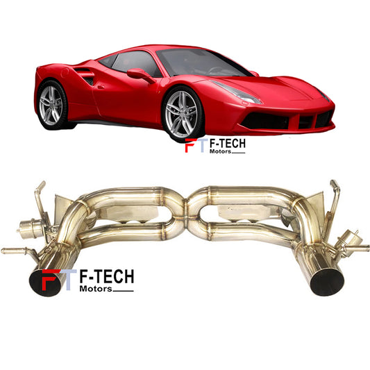 F Tech Motors X Pipe Exhaust System Catback for Ferrari 488 2015 - 2019 3.9L