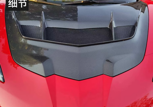 Carbon fiber hood bonnet ZR1 style for Chevrolet Corvette C8 2020-2024