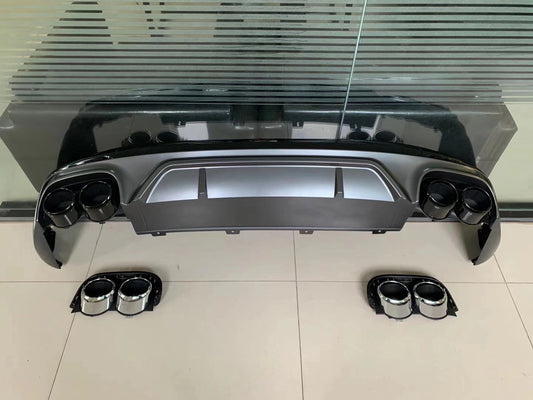 Audi RS Q5 style rear diffuser with exhaust tips for Audi Q5 FY 2017-2020