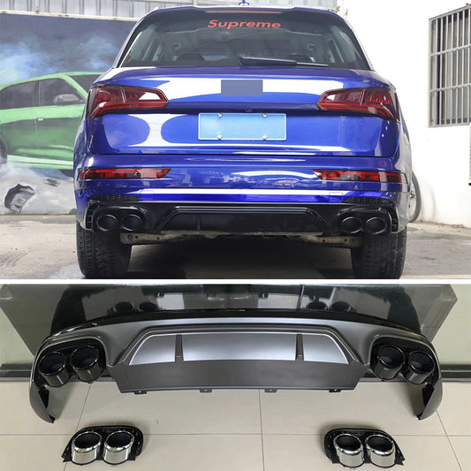 Audi RS Q5 style rear diffuser with exhaust tips for Audi Q5 FY 2017-2020