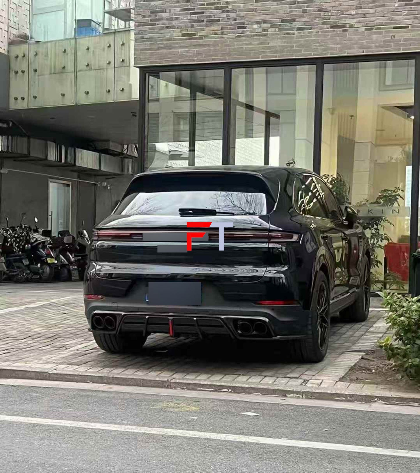 Carbon fiber rear diffuser spoiler Porsche Cayenne 2023+ AE design