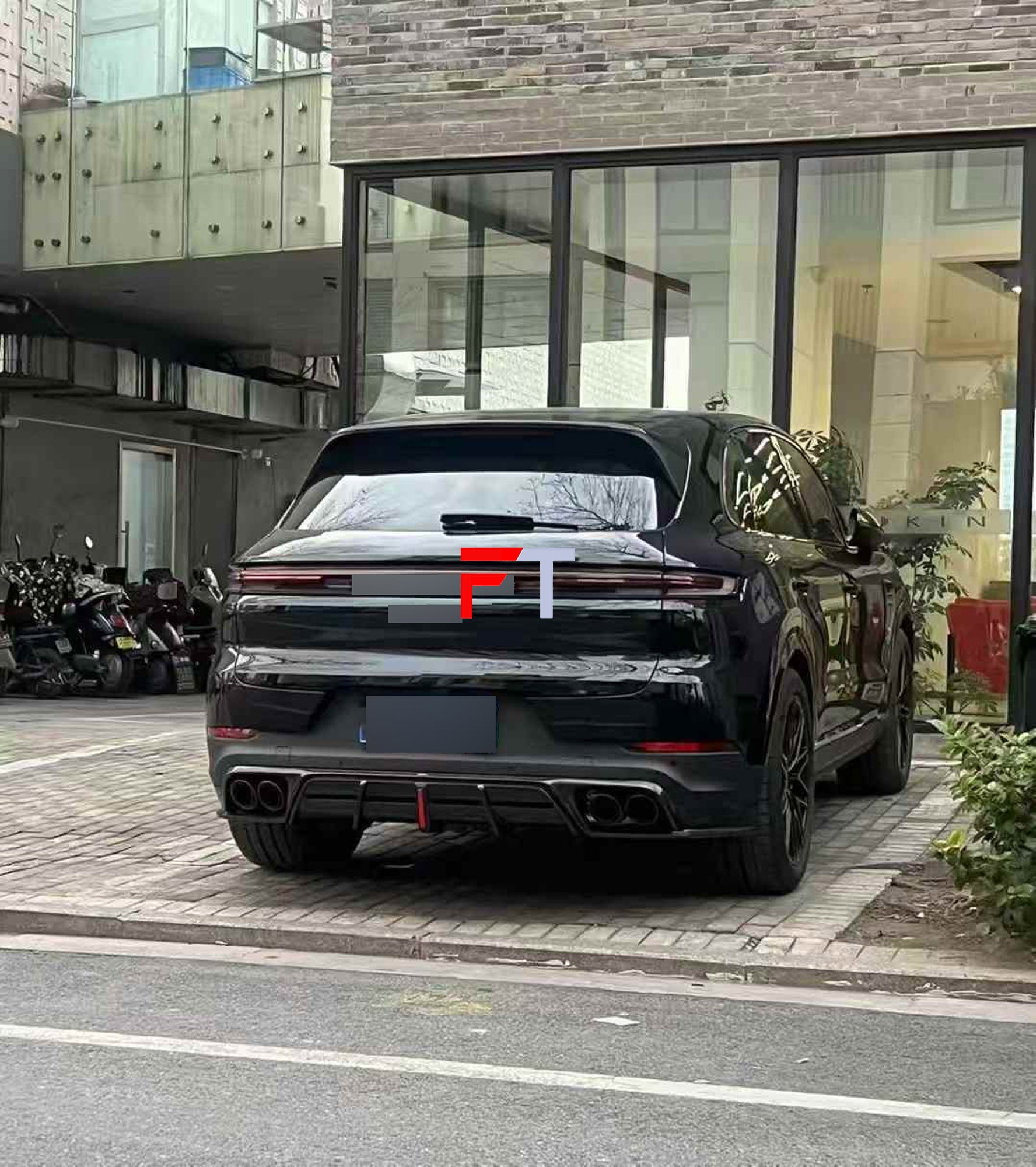 Carbon fiber rear diffuser spoiler Porsche Cayenne 2023+ AE design