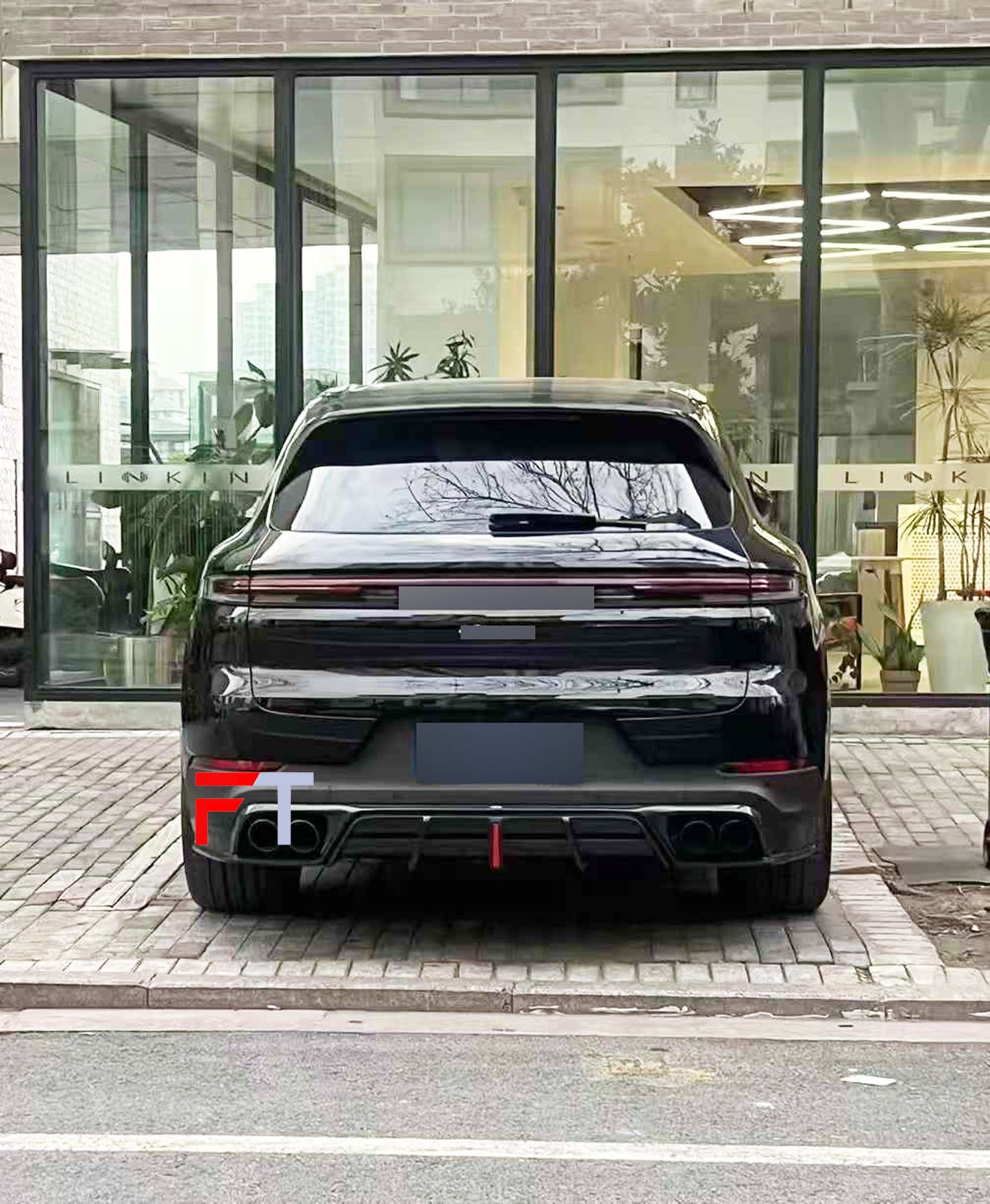 Carbon fiber rear diffuser spoiler Porsche Cayenne 2023+ AE design