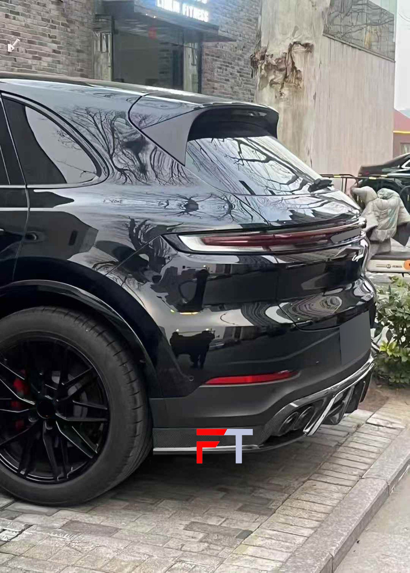 Carbon fiber rear diffuser spoiler Porsche Cayenne 2023+ AE design