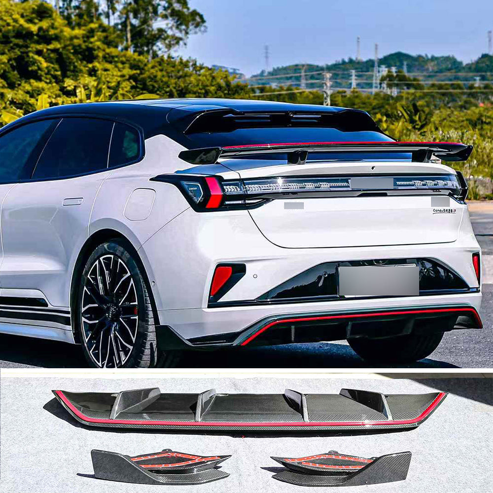 Dry carbon fiber rear diffuser spoiler for Zeekr 001 2023+ FR