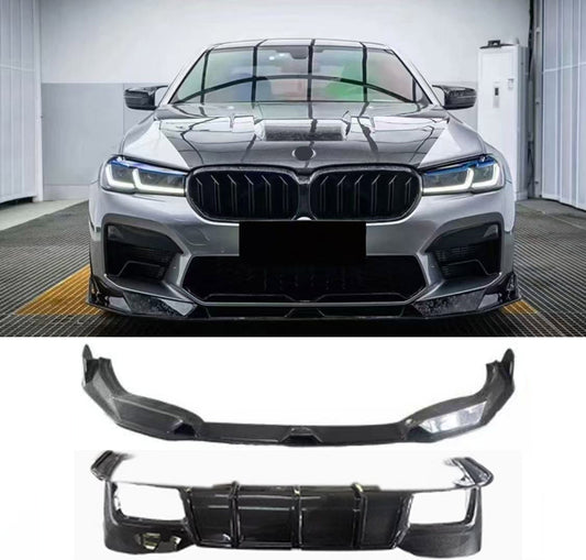 Forged carbon fiber body kit front lip rear diffuser for BMW M5 F90 Competition LCI 2021 - 2024
