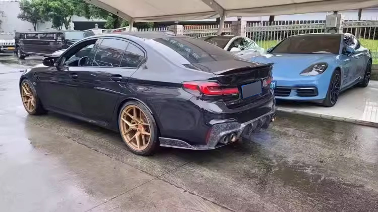Forged carbon fiber body kit front lip rear diffuser for BMW M5 F90 Competition LCI 2021 - 2024