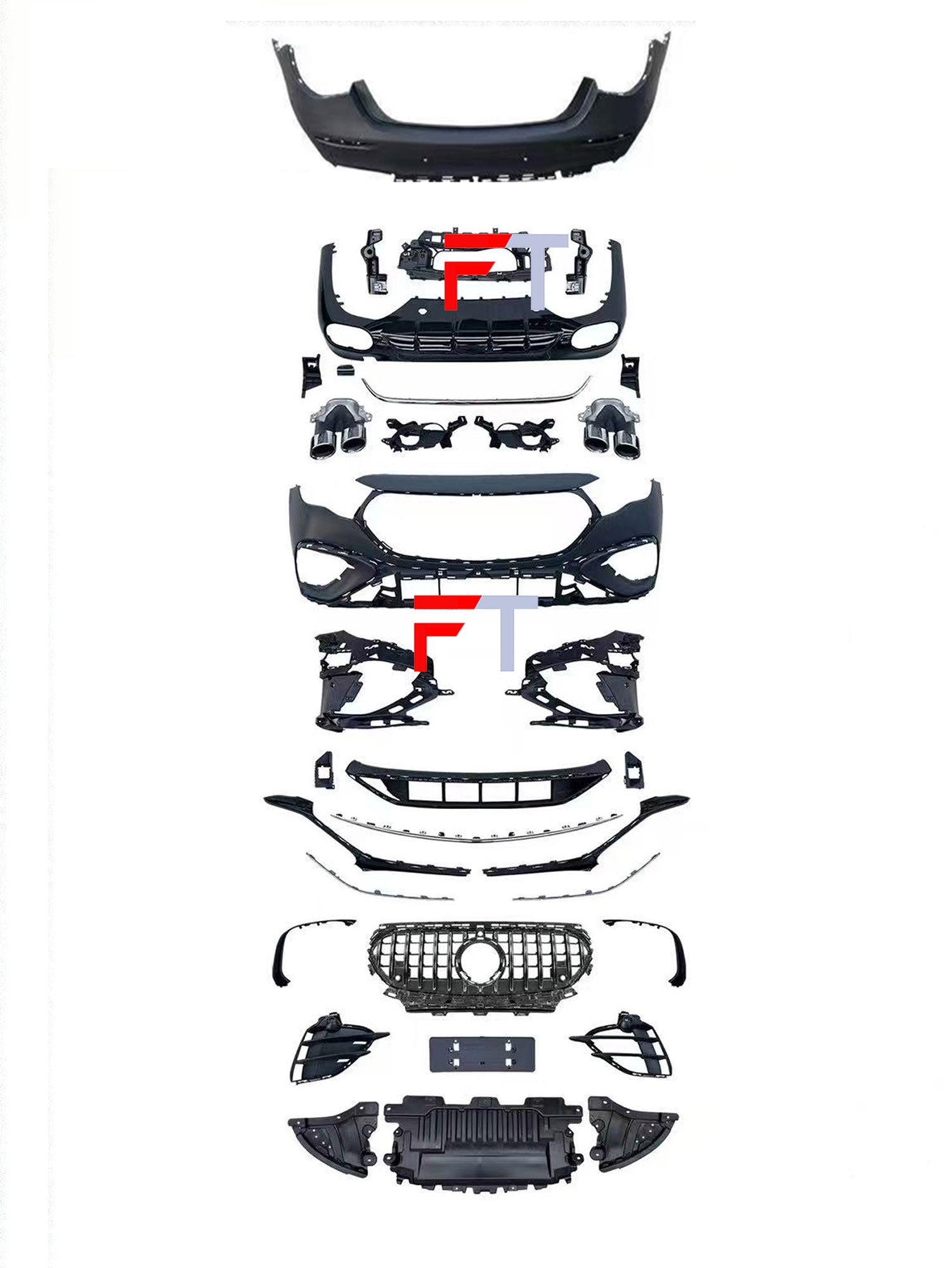 E53 AMG style body kit for Mercedes Benz W214 2024+ AMG Rear Bumper Front Bumper Grille