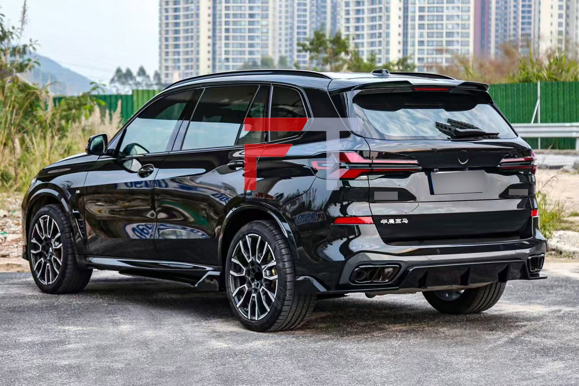 Gloss black aero body kit for BMW X5 G05 LCI 2023+ MP Front Lip Side Skirts Rear Diffuser