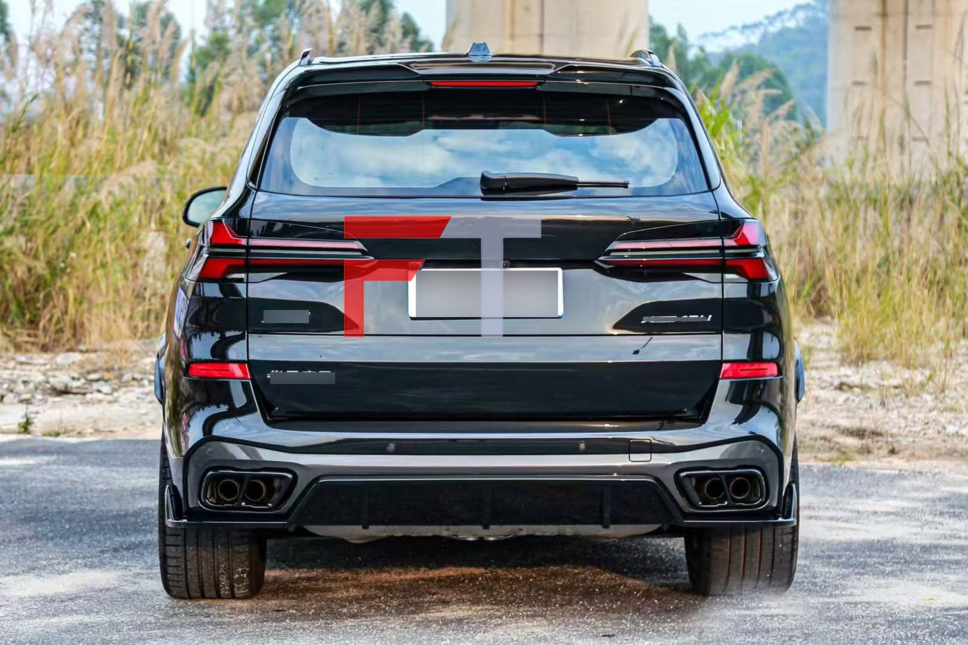 Gloss black aero body kit for BMW X5 G05 LCI 2023+ MP Front Lip Side Skirts Rear Diffuser