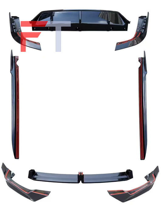 Gloss black aero body kit for BMW X5 G05 LCI 2023+ MP Front Lip Side Skirts Rear Diffuser